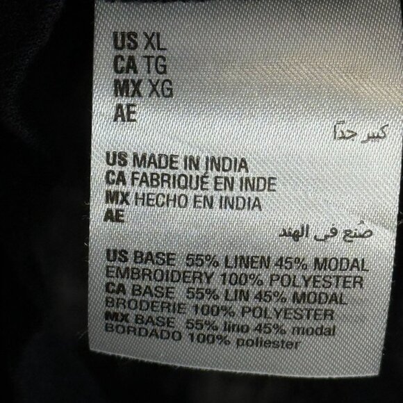 Style & Co Black Embroidered V-Neck Tunic Blouse, XL - Picture 9 of 9